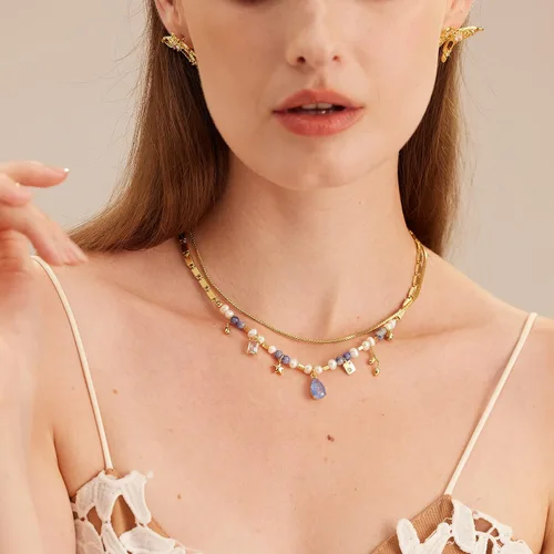 Vista 3 de C.Paravano Necklace Women Pendant Necklaces for Women18K Gold Plated Chain Necklace Fashion Necklaces Gold Necklaces for Women Women Necklace