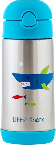 Vista 22 de Stephen Joseph Botellas de acero inoxidable de doble pared, botella de agua aislada para niños pequeños, botella aislada al vacío con popote, Abeja