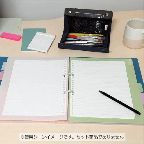 Vista 10 de Papel de hojas sueltas Kokuyo Campus, papel de relleno B5 con rayas de 6 mm, 100 hojas de 75 GSM Sarasara para escritura suave, 26 agujeros