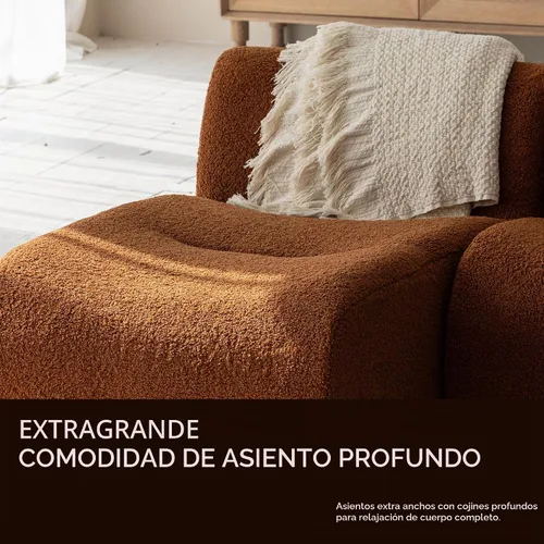 Vista 7 de Sofá Boneless de 3 plazas con juego de diván, sofá modular de 92 pulgadas, sofás reversibles en forma de L con asiento profundo, sofás de sherpa