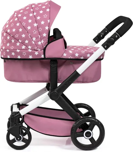 Vista 4 de Bayer Design Xeo - Cochecito de muñeca plegable de 18 pulgadas con bolsa, estrellas Convertible 2-in-1 pushchair with swivel wheels and reversible
