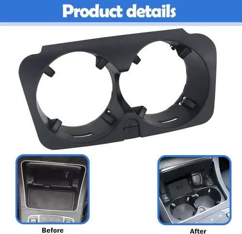 Vista 4 de Osompar Inserto Compatible con Portavasos de Consola Central para Mercedes-Benz C180 C200 C250 C300 C350 C400 C43 C450 C63 2015-2021 Reemplaza