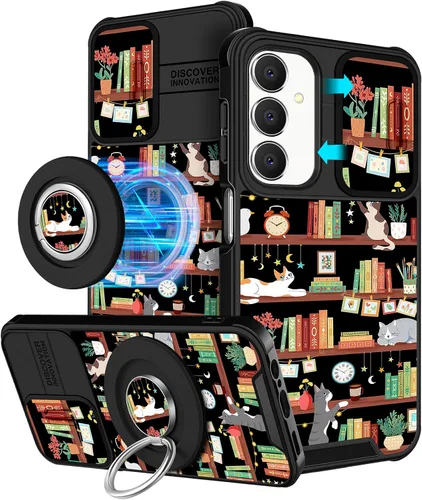 Vista 56 de Funermei Funda para teléfono Samsung Galaxy A15 5G - [2 en 1] Funda para teléfono de mujeres lindas chicas, diseño femenino de mariposa negra