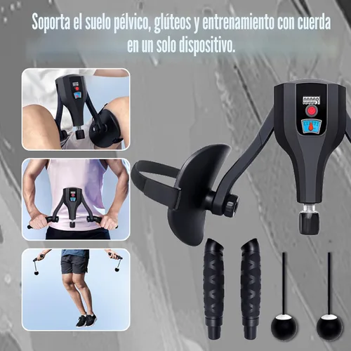 Vista 3 de Entrenador de muslos Pro de 0 a 132 libras de resistencia ajustable, ejercitador Kegel interior del muslo y suelo pélvico con asas de entrenamiento