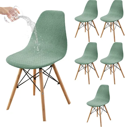 Vista 55 de HAOYONG Fundas para silla de comedor modernas de mediados de siglo, funda estampada para silla sin brazos, fundas elásticas para cocina, oficina