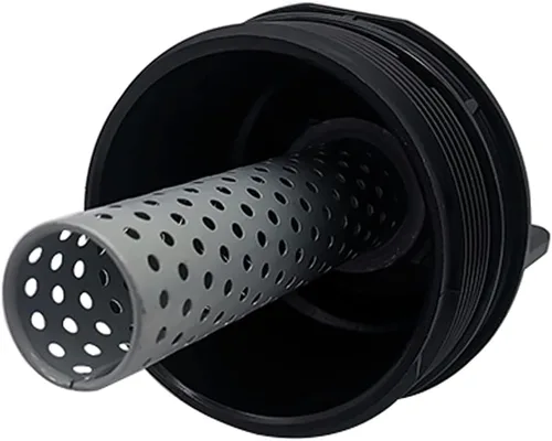 Vista 7 de Tapa de carcasa del filtro de aceite con drenaje de tapón de aceite compatible con Toyota Land Cruiser Sequoia Tundra Lexus LX570 Reemplazar