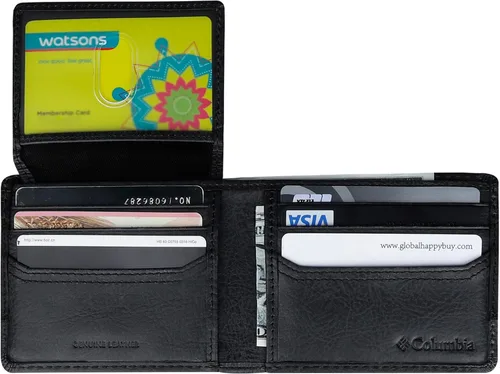 Vista 70 de Columbia Billetera plegable para hombre, múltiples ranuras para tarjetas, ventana de identificación