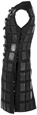 Vista 2 de Brigandine de cuero medieval armadura corporal de cuero larp y sca para hombres disfraz de cuero medieval de guerrero de fantasía