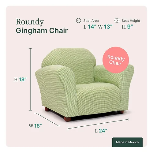 Vista 3 de Silla Gingham redondeada Keet, Silla club, Verde