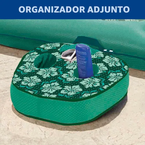 Vista 5 de Aqua Campania Ultimate 2-in-1 Pool Float Lounge – Extra Large – Inflatable Pool Floats for Adults with Adjustable Backrest & Cupholder Caddy