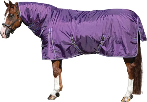 Vista 11 de Manta de participación clásica II para caballo Cubierta de cuello adjunta Cinturón cruzado Manta de invierno impermeable para caballo