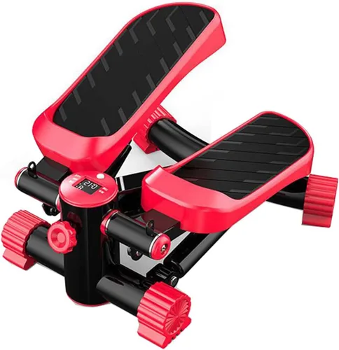 Vista 9 de YSUEFIJO Mini escalera portátil, equipo de fitness antideslizante, máquina de ejercicios aeróbicos para fitness, pantalla fácil de leer, bandas