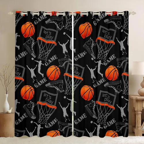 Vista 30 de Erosebridal Hockey Blackout Curtains for Boys,Blue and Black Sports Curtains & Drapes for Kids Teen,Ball Games Gamer Bedroom Decor,Ice Hockey Field