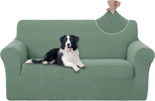 Vista 109 de U-NICE HOME Funda para sofá biplaza elástica, cubierta para sofá, funda para sillón, protector de muebles para sofá con 2 cojines, funda para sofá