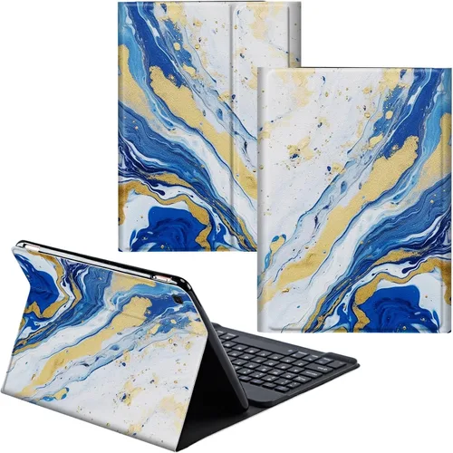 Vista 100 de Funda para Samsung Galaxy Tab S6 Lite 2022/2020 Teclado Inalámbrico Desmontable y Cubierta De Soporte De Cuero PU Funda Protectora Para Samsung