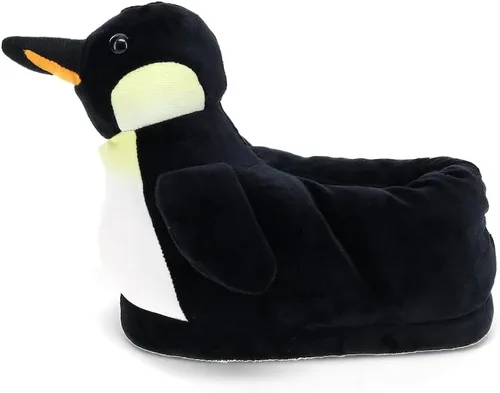 Vista 3 de Happy Feet Pantuflas de animales para adultos y niños, acogedoras y cómodas, suela de goma resistente, plantilla gruesa de espuma viscoelástica