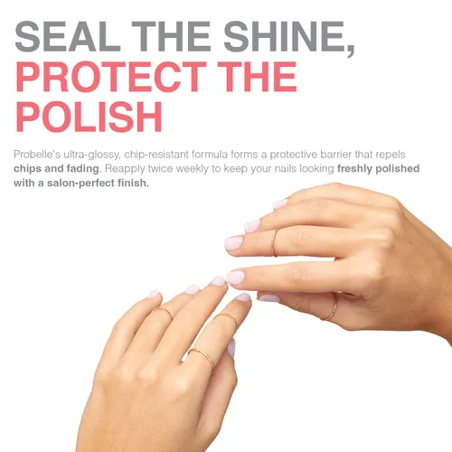 Vista 6 de Probelle Sellador de capa superior, capa superior de esmalte de uñas de secado rápido, acabado de uñas brillante de alto brillo