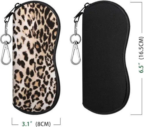 Vista 6 de MoKo Estuche suave para lentes de sol, paquete de 2, estuche de neopreno portátil ultraligero con cremallera para gafas, caja de seguridad