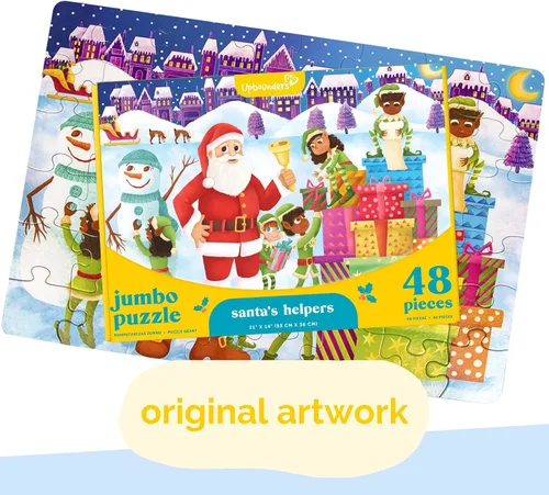 Vista 4 de Upbounders Santa's Helper's - Rompecabezas navideño de 48 piezas para niños, 4+