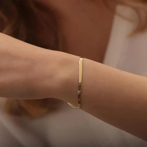 Vista 5 de LEXODY Pulseras de oro para mujer, juego de pulseras de espiga de oro de 14 quilates, delicadas joyas de espiga apilables, cadena fígaro, cadena
