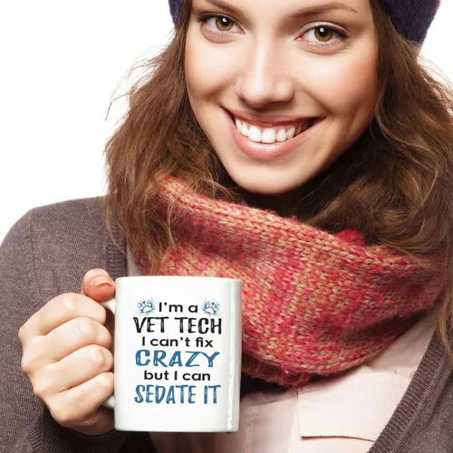 Vista 5 de Taza de café I'm A Vet Tech - Vet Med - For Veterinary Technician - Thank You For Veterinarian (11 oz)