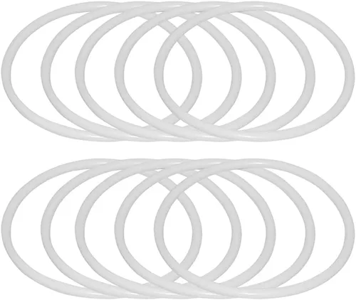 Vista 11 de SUPVOX 30 anillos de plástico blanco atrapasueños de 2.4 pulgadas, suministros de manualidades para hacer nudos de macramé y atrapasueños