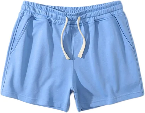 Vista 7 de Muscularfit Mens Sweat Shorts Outdoor Sport Gym Athletic Shorts Comfortable Drawstring Fitness Sport Shorts with Pockets
