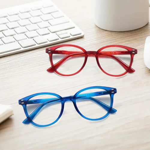 Vista 7 de COJWIS Gafas de lectura con bloqueo de luz azul, paquete de 5 unidades, bisagra de resorte, para hombres y mujeres, anteojos con filtro 143-1 5C