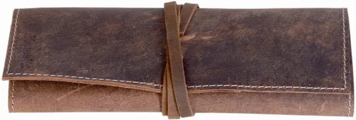 Vista 4 de KomalC estuche de piel genuina para lápices y lapiceros, útil para estudiantes y artistas
