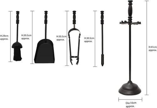 Vista 10 de JVL 11-314 Belvoir Fireside Companion - Juego de herramientas, color negro