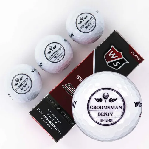 Vista 15 de Wilson - Funda de 3 pelotas de golf personalizadas para hombres, regalo de padrinos de boda, regalos para el padre de la novia, diseño personalizado