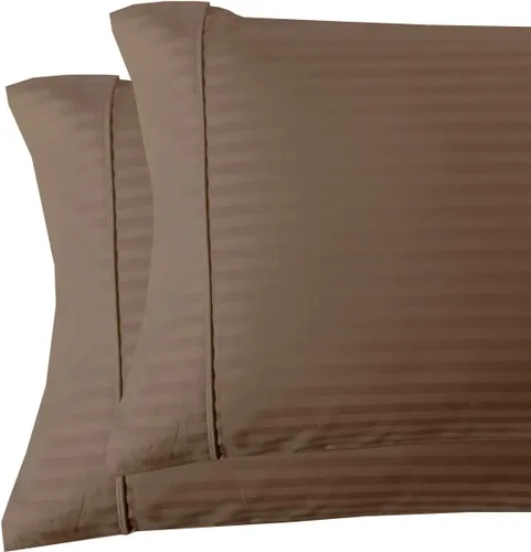 Vista 25 de Royal Tradition Damasco rayado 580 hilos, 100 % algodón tamaño Queen juego de sábanas de cama beige