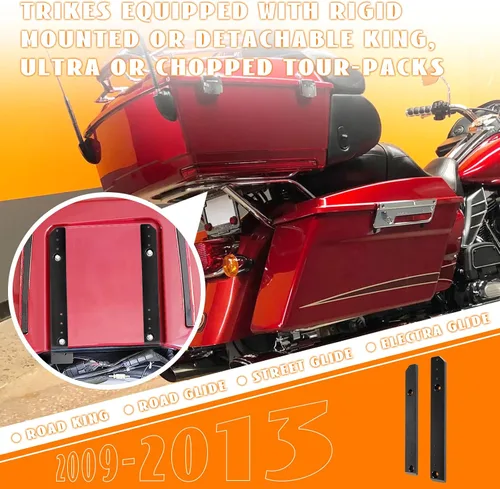 Vista 2 de Kit extensor de equipaje ajustable de 1 a 3 pulgadas, placa de montaje compatible con Harley Touring Electra Glides Road Glides Road Kings Street
