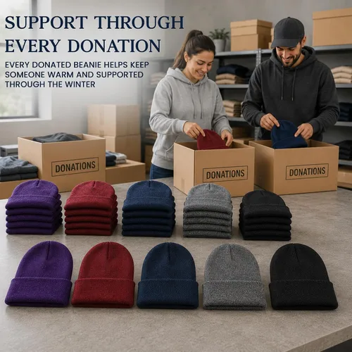 Vista 3 de Yacht & Smith Winter Beanie Hats Bulk for Men & Women, Wholesale Winter Hat Beanies, Homeless Donation Shelters 120 paquetes de gorros sólidos