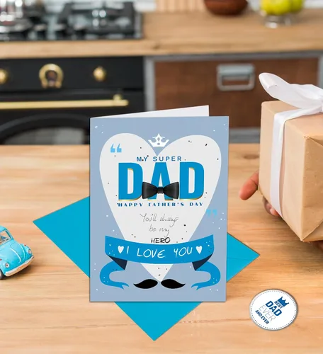 Vista 5 de Regalos para el día del padre, tarjeta del día del padre, regalos para papá para el día del padre de hija, hijo, niños, esposa, tarjetas del día