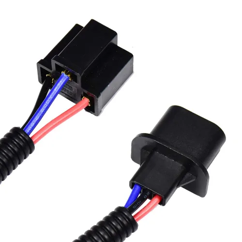 Vista 4 de Adaptador de extensión H13 9008 a H4 9003, arnés de cableado, conectores de conectores de conversión de faros delanteros para Jeep Wrangler JK TJ