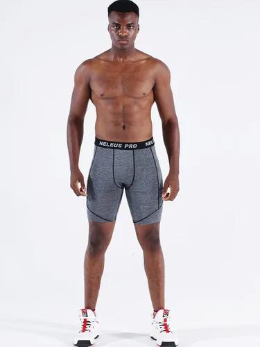Vista 6 de NELEUS Paquete de 3 pantalones cortos de compresión para correr con bolsillos para hombre