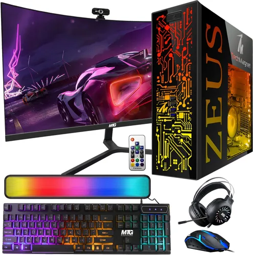 Vista 12 de TechMagnet PC de escritorio para juegos, Intel i7 6ª generación, Zeus Pro 4, GT 1030, ARGB de RAM de 16 GB, SSD de 1 TB + disco duro de 2 TB