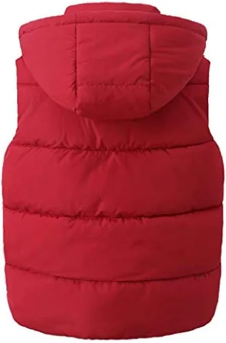Vista 2 de Digirlsor Chaleco acolchado con capucha y cremallera para niños y niñas 5-12T