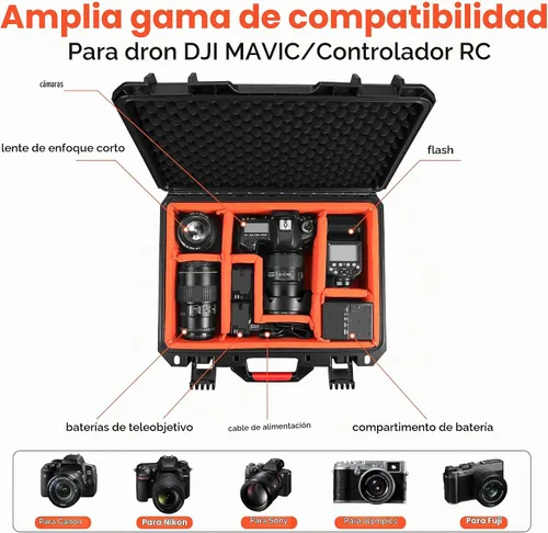 Vista 2 de Estuche rígido para cámara DSLR SLR lente impermeable viaje resistente a