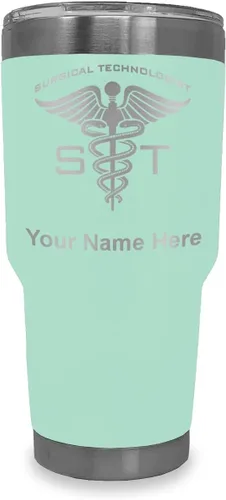 Vista 11 de LaserGram Vaso aislado al vacío de 20 onzas, ST Surgical Technologist, grabado personalizado incluido (gris)