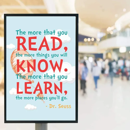 Vista 2 de Póster de cita del Dr. Seuss - Oh The Places you'll go - 16 x 20 pulgadas - Laminado - Leer Saber Aprender - Motivador - Inspirador - Mentalidad