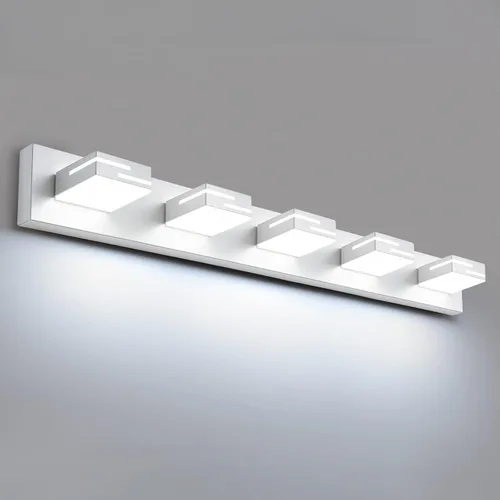 Vista 41 de Lámparas LED modernas para tocador de baño, 3 luces, 5CCT, regulables, luces de tocador negro mate para accesorios de iluminación de baño sobre