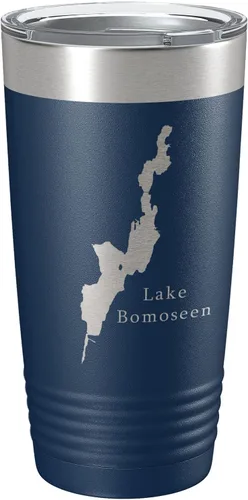 Vista 8 de Lake Bomoseen Map Tumbler Travel Mug Insulated Laser Engraved Coffee Cup Vermont 20 oz Black