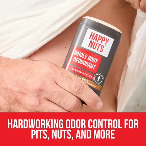 Vista 4 de Happy Nuts Desodorante de cuerpo entero para hombres, control de olores de cuerpo completo, ideal para hoyos, ingle y más, confianza durante todo