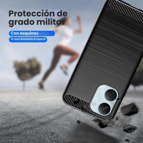 Vista 3 de Funda diseñada para Xiaomi Poco X8 Pro Max, TPU flexible [textura cepillada] [antideslizante] protección militar a prueba de golpes, funda delgada