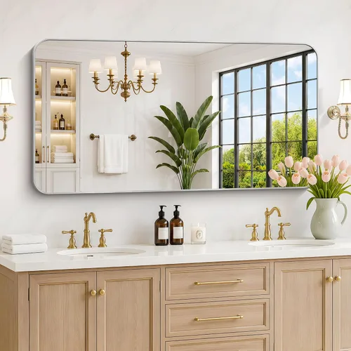Vista 44 de DESBING 16"x20" Bathroom Mirror for Over Sink, Black Framed Wall Mirror Negro