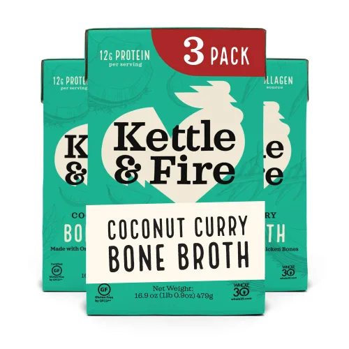 Vista 8 de Kettle and Fire Classic - Caldo de hueso de ternera, aprobado por Keto, Paleo, y Whole 30, sin gluten, alto en proteínas y colágeno, paquete de 4