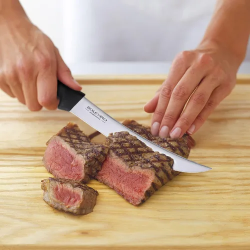Vista 2 de Cuchillo de carnicero curvado de 8 pulgadas con mango ergonómico, buena nitidez para cortar carne de filete de carne, acero inoxidable japonés