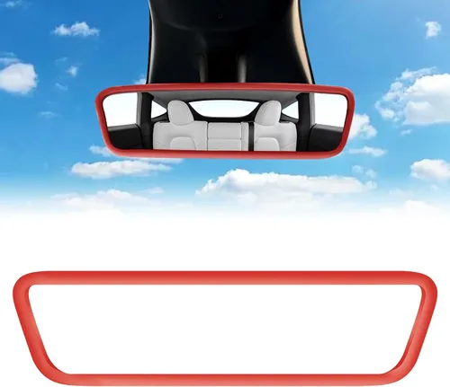 Vista 7 de Marco Protector de Espejo Retrovisor Compatible con Modelo 3 Y X S Semi 2014-2024 Cubierta de Espejo Retrovisor Interior Accesorios Decoraciones